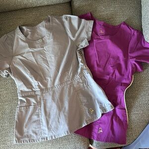 Jaanuu Peplum Scrubs Top Set